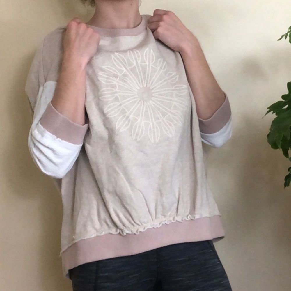 Desigual Beige Sweatshirt with White Design